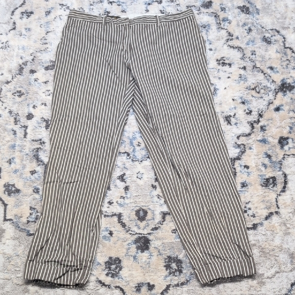 Loro Piana Made in Italy Linen Cotton Blend Pinstripe Pants Size 44,All Products : American Fashion Style Bags On Sale